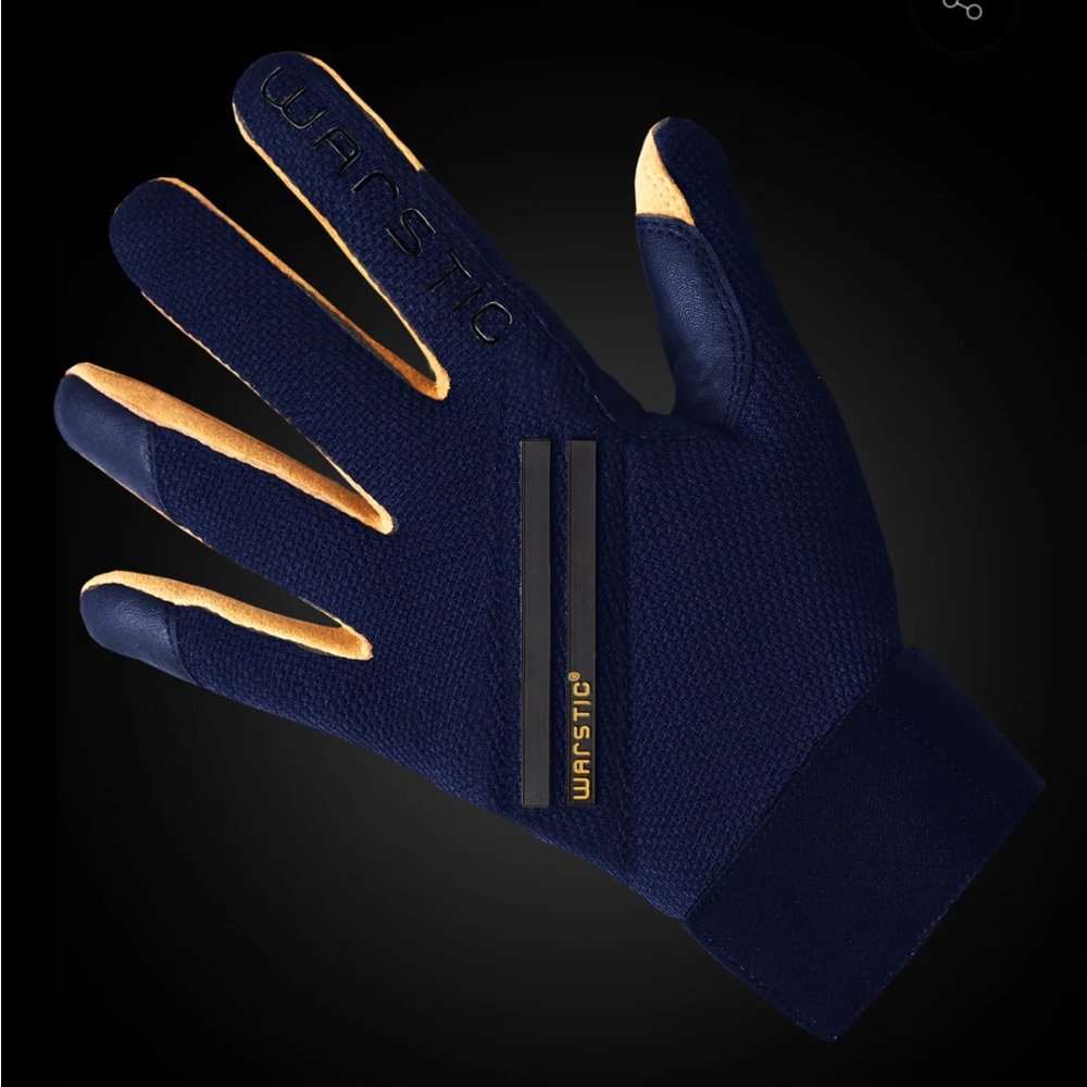 Navy and Gold Men's Batting Gloves